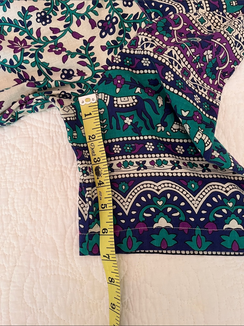 Cotton Tiered Muumuu Dress Long Pockets Womens Large Floral Elephant Print Boho - Picture 15 of 16